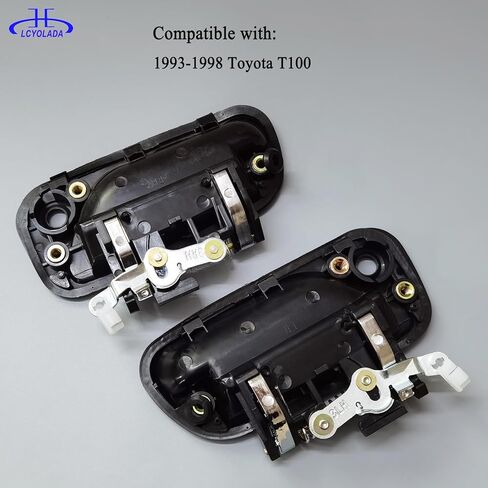 Exterior Door Handle Compatible with 1993-1998 Toyota T100, Driver & Right Side Replaces 80871, 69220-34020, 80870, 69210-34020, Black Bezel w/Chrome Lever in Saudi Arabia