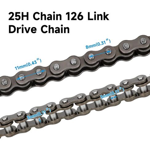 25H Drive Chain 126 Links & Chain Tensioner Replacement for Razor MX350 MX400 SX350 ZR350 Dirt Rocket Bike RSF350 Electric Sport Bike Heavy Duty Parts with Chain Breaker in Saudi Arabia