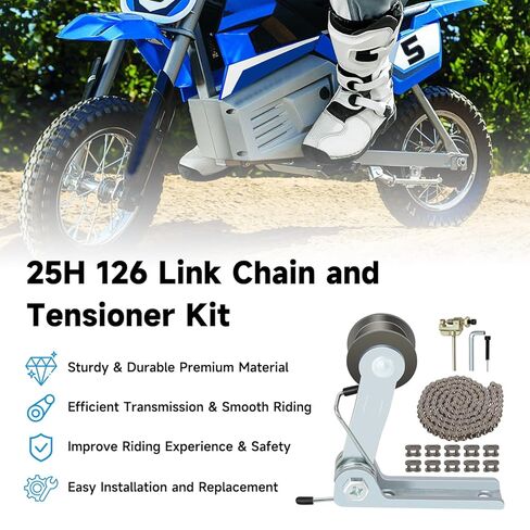 25H Drive Chain 126 Links & Chain Tensioner Replacement for Razor MX350 MX400 SX350 ZR350 Dirt Rocket Bike RSF350 Electric Sport Bike Heavy Duty Parts with Chain Breaker in Saudi Arabia