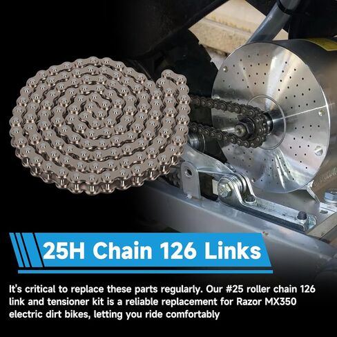 25H Drive Chain 126 Links & Chain Tensioner Replacement for Razor MX350 MX400 SX350 ZR350 Dirt Rocket Bike RSF350 Electric Sport Bike Heavy Duty Parts with Chain Breaker in Saudi Arabia