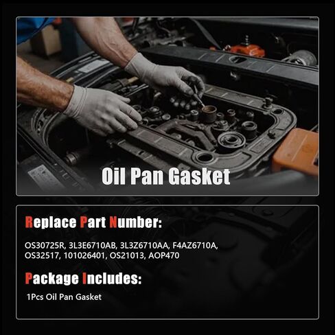 حشية وعاء الزيت من AUCERAMIC OS30725R مناسبة لـ 92-16 Ford Crown E-150 E-250 E-350 E-450 Excursion F-150 F-250 F-350 Mustang Thunderbird Lincoln Navigator Continental Mark Town 4.5L 5.4L in Kuwait
