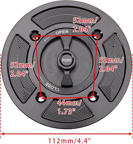 Bruce & Shark Quick Release Keyless Fuel Gas Cap 112mm for Kawasaki ZX6R ZX10R 2021-2025, for Ninja 400R EX400 2018-2023, for Ninja 650/R EX650 2017-2025, Z900/ABS 2017-2025 in Saudi Arabia