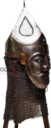 خوذة قناع كيبتشاك من العصور الوسطى للبالغين من الفضة فارس القرون الوسطى، هدايا زي إعادة تمثيل لارب العثمانية in Kuwait