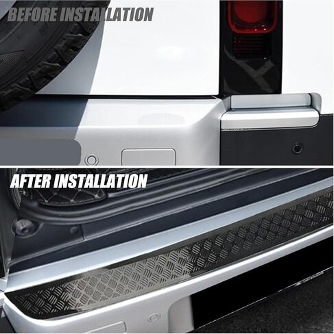 Gloss Black Rear Bumper Protection Cover for Land Rover Defender 90 110 130 (2020-2025) | Anti-Scratch Guard Shield | No-Drill Installation, Exterior Accessories in Saudi Arabia
