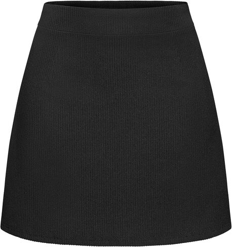 Mini Skirts for Women High Waisted Corduroy A-Line Skirt Basic Casual Fall Winter Pencil Skirts in Saudi Arabia