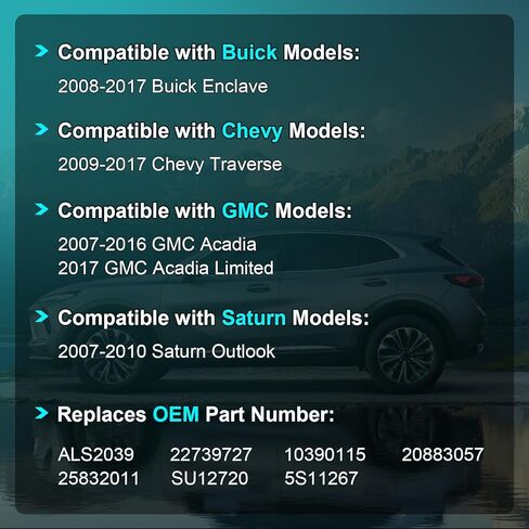 مستشعر سرعة العجلات الأمامي ABS متوافق مع Buick Enclave 2008-2017، Chevy Traverse 2009-17، GMC Acadia 2007-2016، Saturn Outlook 07-2010 يسار ويمين، ALS2039 20883057 10390115 in Saudi Arabia