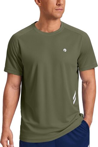 PINSPARK Men's Quick Dry Athletic Workout T-Shirts Moisture Wicking Cooling Running Shirts Short Sleeve Gym Tee in Saudi Arabia