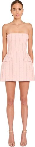 Amanda Uprichard Women's Strapless Bethany Tweed Romper in Saudi Arabia