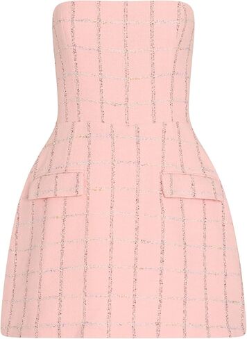 Amanda Uprichard Women's Strapless Bethany Tweed Romper in Saudi Arabia