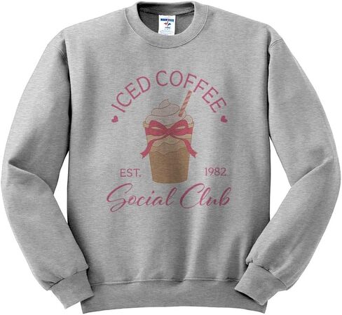 سويت شيرت TeesAndTankYou Iced Coffee Social Club للجنسين in Saudi Arabia