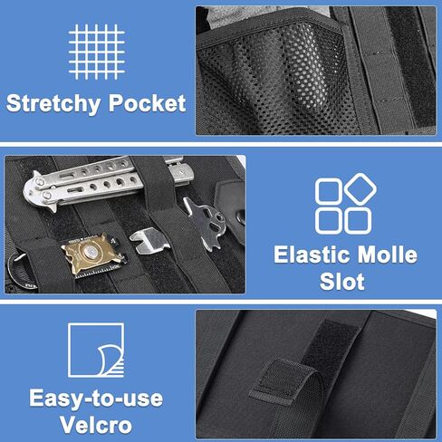 Car Sun Visor Organizer, Car Visor Organizer with Zipper, Visor Storage Pouch & Glasses Clip Molle Panel Multi-Pocket for Universal Most Vehicles SUVs Trucks in Saudi Arabia
