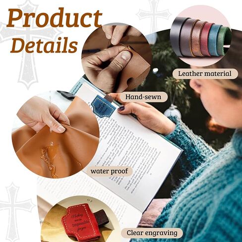 Personalized Leather Bookmark with Pen Holder - Magnetic Bible Verse Design, Christian Book Lovers Reading Accessory, for Book Lovers Men Women (Brown, Psalm 119:105) in Saudi Arabia