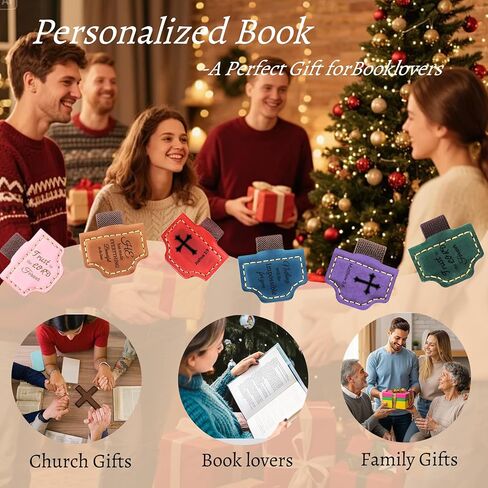 Personalized Leather Bookmark with Pen Holder - Magnetic Bible Verse Design, Christian Book Lovers Reading Accessory, for Book Lovers Men Women (Brown, Psalm 119:105) in Saudi Arabia