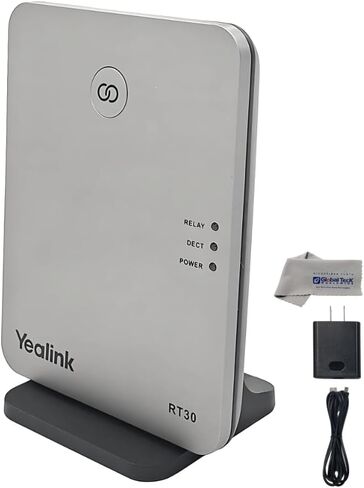 Yealink RT30 Wirlesss DECT Repeater Basestation - لـ W52P، W56P، W56H، W70B، W70P، DD10K، W60P، W60B، الهواتف اللاسلكية المتوافقة: W73H، W78H، W57R، W59R، W53H، W56H، مع قماش Teck العالمي in Saudi Arabia