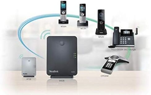 Yealink RT30 Wirlesss DECT Repeater Basestation - لـ W52P، W56P، W56H، W70B، W70P، DD10K، W60P، W60B، الهواتف اللاسلكية المتوافقة: W73H، W78H، W57R، W59R، W53H، W56H، مع قماش Teck العالمي in Saudi Arabia