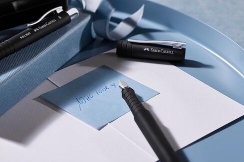 Faber-Castell Poly Pen Fountain and Ballpoint Pen Gift Set - Black: Fountain Pen Set with Broad Nib & Smooth Ballpoint Pen, Ergonomic Grip, Great for Journaling (2 Count) in Saudi Arabia