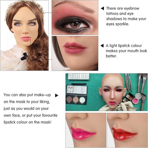 قناع بياتريس السيليكون للوجه الكامل للإناث يمكن أن يشكل قناعًا لأزياء كروسدرسر in Kuwait