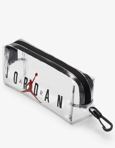 Nike Jordan Clear Backpack With Matching Accessory Case 2pc 2 Piece Set 3 Pocket (Black/Red) in Saudi Arabia