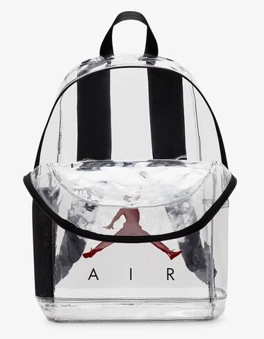 Nike Jordan Clear Backpack With Matching Accessory Case 2pc 2 Piece Set 3 Pocket (Black/Red) in Saudi Arabia