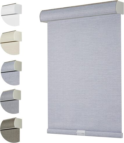 Persilux Custom Size Cordless 100% Blackout Roller Shades for Window Blinds, Free-Stop UV Protection Thermal Insulated Roller Blinds for Windows Shades for Home Door Office Bedroom Patios Bluish Grey in Kuwait