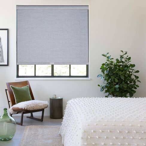 Persilux Custom Size Cordless 100% Blackout Roller Shades for Window Blinds, Free-Stop UV Protection Thermal Insulated Roller Blinds for Windows Shades for Home Door Office Bedroom Patios Bluish Grey in Kuwait