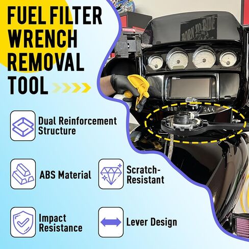 Fuel Filter Wrench Compatible with Harley-Davidson Touring Electra Glide, Road Glide, Street Glide, Tri Glide, FL Series 2008-Up, Ring Wrench Removal Tool in Saudi Arabia