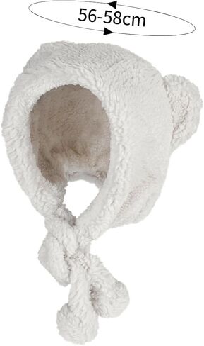 المرأة لطيف الدب الأذن قبعة إيرفلاب الحيوان قبعة صغيرة أفخم شيربا قبعة دافئة يندبروف غامض قبعة الجمجمة مع الأذن للنساء فتاة in Kuwait