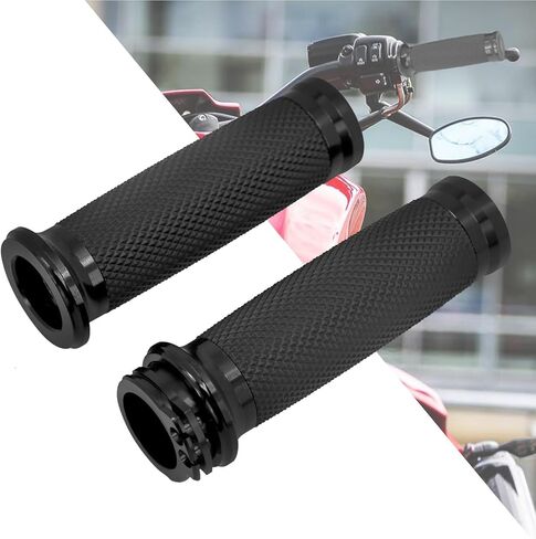 HDBUBALUS Motorcycle 1" Handlebar Hand Grip Fit for Harley Touring Sportster Dyna Softail V-Rod Chrome in Saudi Arabia