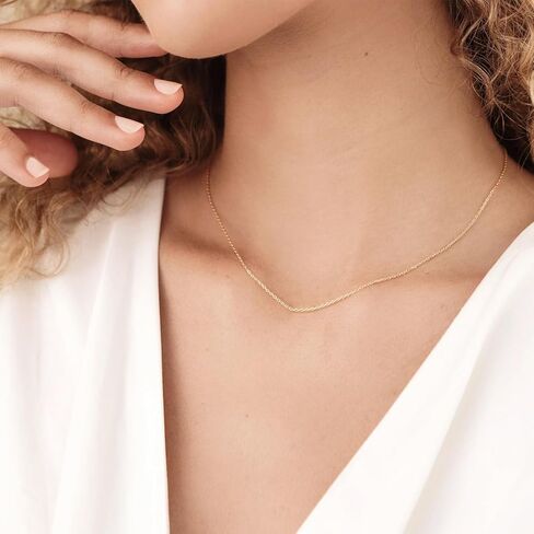 18k Over Gold Chain Necklace for Women, 1.1mm Dainty Cable Chain Gold Chain for Women Non Tarnish & Sturdy Women's Chain, 20 Inches in Saudi Arabia