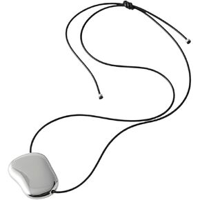 قلادة ذهبية مكتنزة للنساء قلادة حصاة بسيطة على حبل أسود قابل للتعديل مقاوم للماء مطلي بالذهب مجوهرات بيان in Kuwait