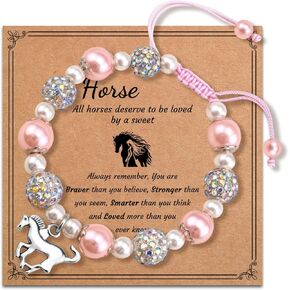 igvean Horse Charm Bracelet Gifts for Girls, Unique Horse Themed Gifts for Daughter Granddaughter Niece Friend Sister, Birthday Gift Ideas Christmas Stocking Stuffers in Kuwait