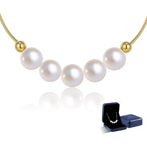 هدية للزوجة النسائية، 6-7 مم AAAA + قلادة لؤلؤ إديسون الحقيقية للنساء، مجوهرات قلادة من الفضة الاسترليني، مجوهرات الذكرى السنوية لعيد ميلاد الزفاف - أمي صديقة لها هدايا عيد الأم للنساء الأم in Kuwait