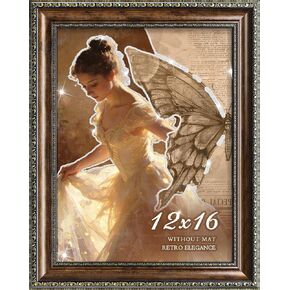 عرض إطار صورة عتيق مقاس 12 × 16 مقاس 12 × 16 صورة فنية جدارية تتضمن زجاج شبكي، ديكور جداري بإطار فيكتوري لغرفة المعيشة وغرفة النوم باللون البني الذهبي in Kuwait