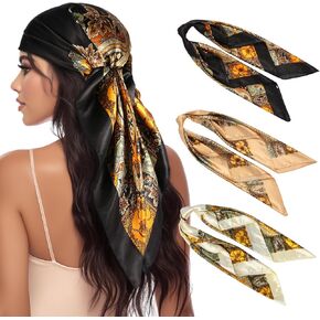 3 Pcs Satin Head Scarves for Women - 35" Satin Hair Scarves Large Square Silk Like Scarves & Bandanas in Saudi Arabia