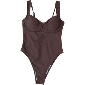 Womens Push Up High Cut Casual Swimsuit Monokini Sexy V-Neck Colorblock Beach One Piece Swimsuit for Summer Fun in Kuwait