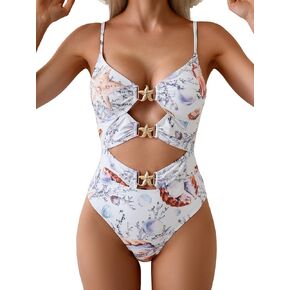 Eomenie Sexy One Piece Swimsuit for Women Cutout Monokini Bathing Suit Starfish Beach Resort Swimwear in Kuwait