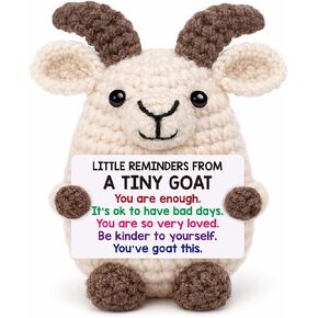 Easter Basket Stuffers Gifts for Kids Teens Boys Girls College Students Women Men for Birthday Easter Emotional Inspirational Support Cheer Up Gifts for Her Him Friend, Positive Crochet Goat in Saudi Arabia