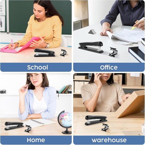 Non-Slip Office Full Strip Stapler Set with 3000 24/6 Staples and Mini Handheld Staples Remover, Heavy Duty Stapler, 50 Sheets Large Capacity in Saudi Arabia