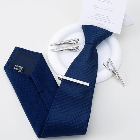 PAGOW 4 Pcs Tie Clips for Men, Silver Tie Clip, Metal Tie Bar, Classic Tie Pin for Men Formal Events, Professional Office Wear, Business (4 Styles) in Saudi Arabia