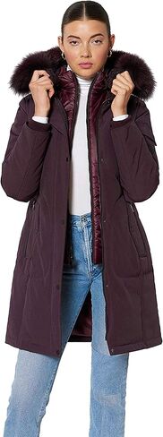 One Madison Womens Winter Parka Faux Fur Lined Coat - 100% Polyester Fur Coats for Women, Center Zip Closure - Ladies Parka in Saudi Arabia