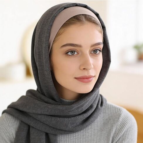 قطعتان من الحجاب النسائي، قبعة مسلمة تحت الحجاب، وشاح رأس إسلامي مضاد للانزلاق للنساء، قبعة داخلية تحت الوشاح، عمامة مع إغلاق خلفي in Saudi Arabia