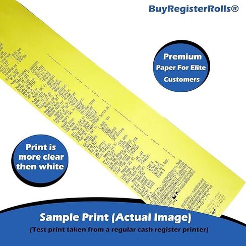 Yellow Thermal Paper (50 Rolls/case) 3 1/8 x 220 Thermal Paper Receipt Rolls (48 GSM Premium Quality German Paper) Fits All POS Cash Registers BPA Free - BuyRegisterRolls in Saudi Arabia