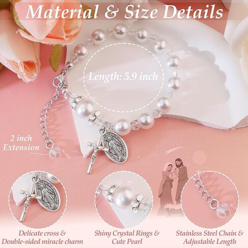 First Communion Gifts for Girls Boys, Cute Cross Bracelet as 1st Communion Favors Holy Religious Jewelry Christian Catholic Gifts for Son Daughter Niece, Easter Basket Stuffers for Teen in Saudi Arabia