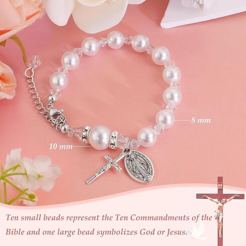 First Communion Gifts for Girls Boys, Cute Cross Bracelet as 1st Communion Favors Holy Religious Jewelry Christian Catholic Gifts for Son Daughter Niece, Easter Basket Stuffers for Teen in Saudi Arabia