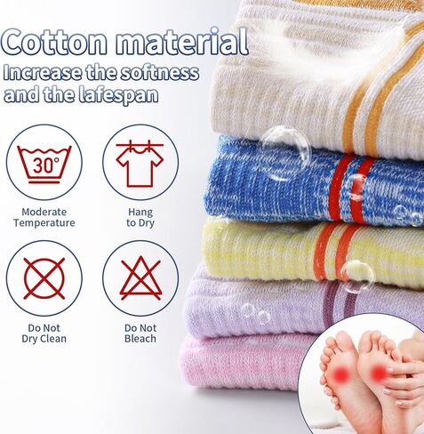 جوارب رياضية للجري للكاحل للنساء الرياضيات، جوارب رياضية مبطنة مضادة للبثور، جوارب للكاحل مريحة للجري، 5 أزواج in Kuwait