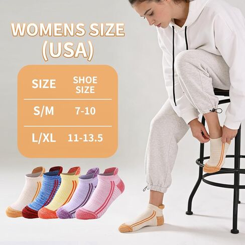 جوارب رياضية للجري للكاحل للنساء الرياضيات، جوارب رياضية مبطنة مضادة للبثور، جوارب للكاحل مريحة للجري، 5 أزواج in Kuwait