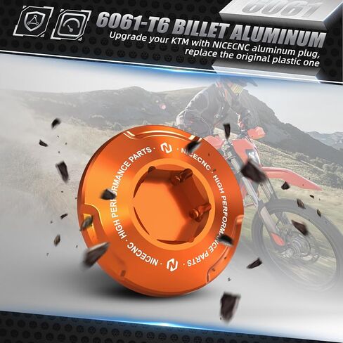 NICECNC Orange Generator Cover Threaded Plug Ignition Cover Screw Cap Compatible with 690 Enduro/R 2008-2023, 790/890 Adventure/R 2019-2023, 950 Adventure/S 2003-2006, See Fitment in Saudi Arabia