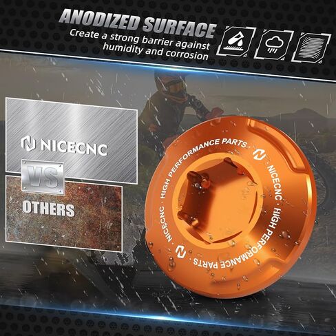 NICECNC Orange Generator Cover Threaded Plug Ignition Cover Screw Cap Compatible with 690 Enduro/R 2008-2023, 790/890 Adventure/R 2019-2023, 950 Adventure/S 2003-2006, See Fitment in Saudi Arabia