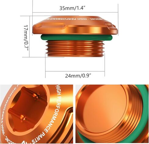 NICECNC Orange Generator Cover Threaded Plug Ignition Cover Screw Cap Compatible with 690 Enduro/R 2008-2023, 790/890 Adventure/R 2019-2023, 950 Adventure/S 2003-2006, See Fitment in Saudi Arabia