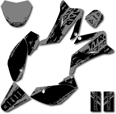رسومات سباق سليك باللونين الأسود والرمادي تناسب ملصق Yamaha TTR110 2008-2024 TTR 110 08-24 in Saudi Arabia